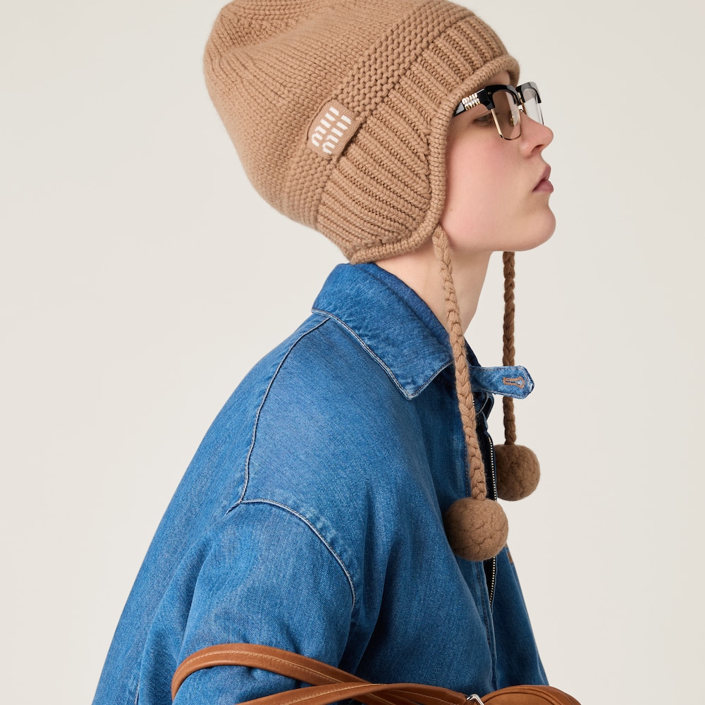 Miu Miu Wool and cashmere hat - Camel Brown