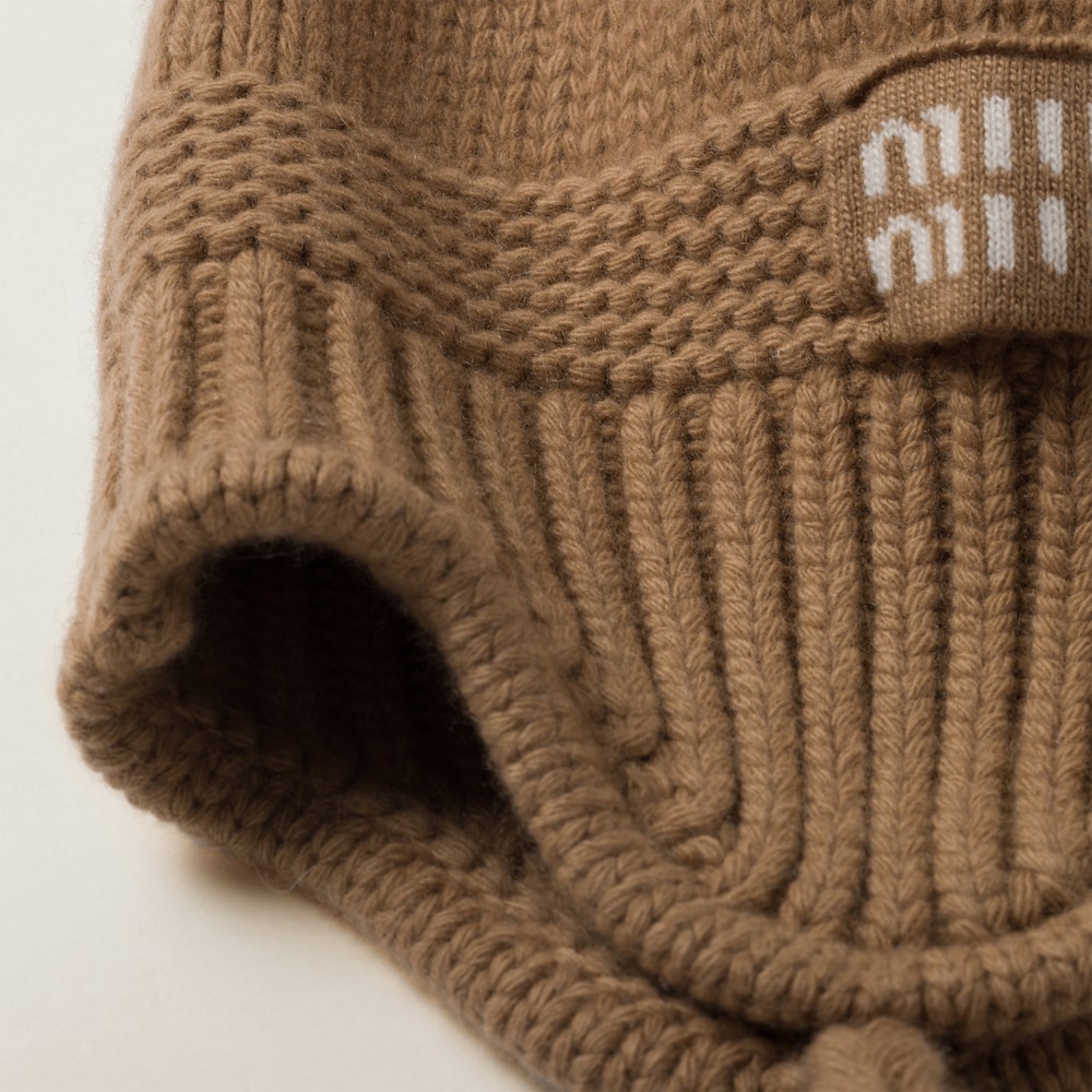 Miu Miu Wool and cashmere hat - Camel Brown