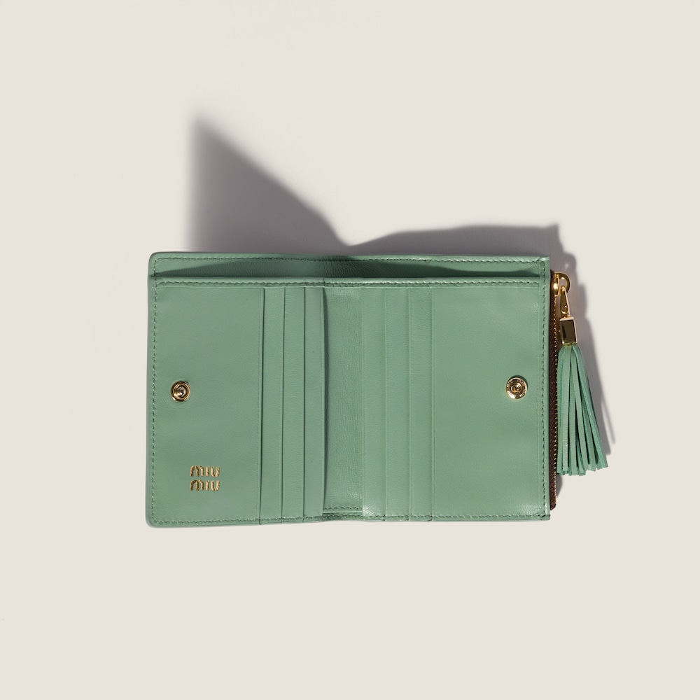 Miu Miu Small leather wallet Burnt / Aquamarine