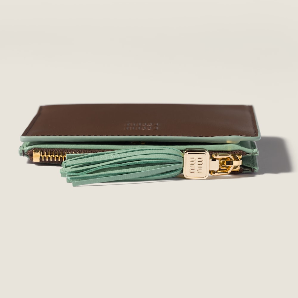 Miu Miu Small leather wallet Burnt / Aquamarine