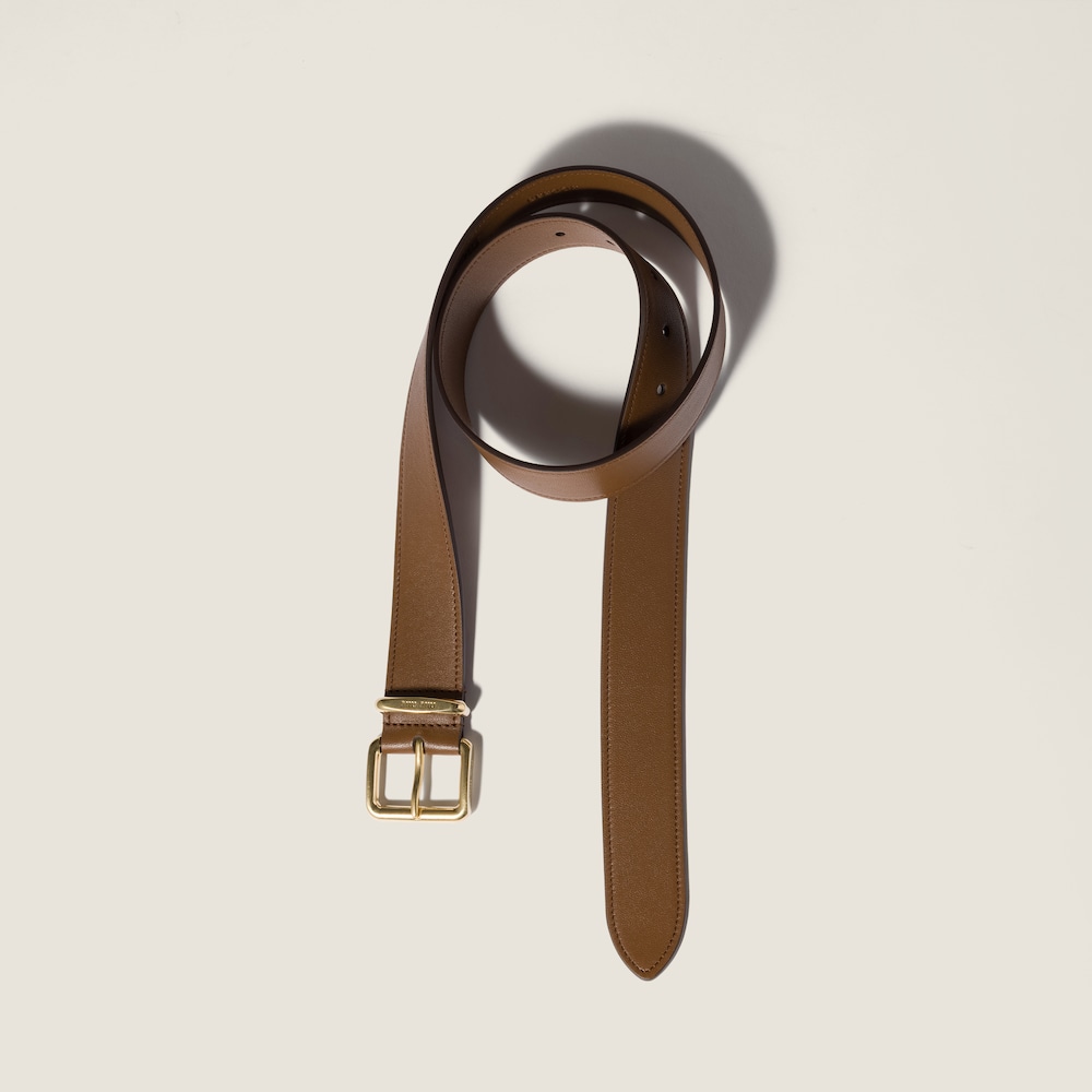 Miu Miu Nappa leather belt - Oak