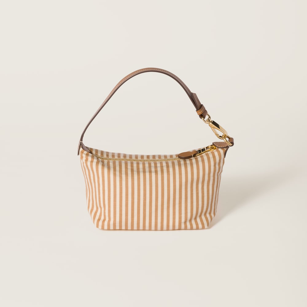 Miu Miu Jacquard fabric pouch with logo - Tan/Caramel