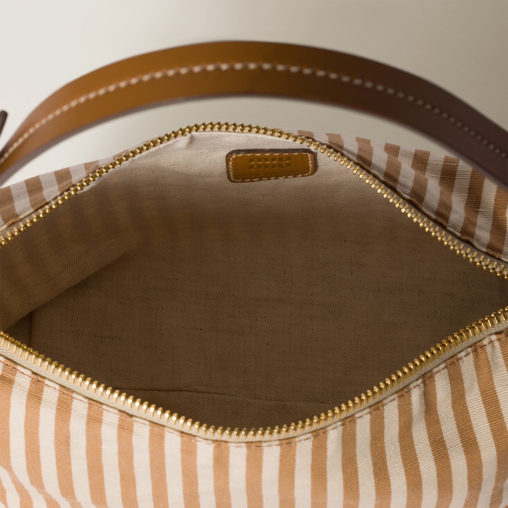 Miu Miu Jacquard fabric pouch with logo - Tan/Caramel