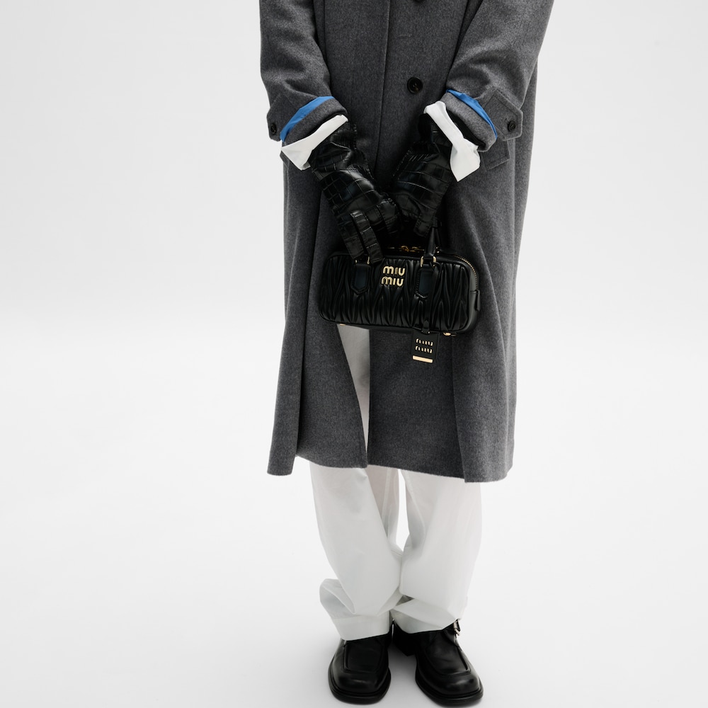 Miu Miu Arcadie matelassé nappa leather bag Black