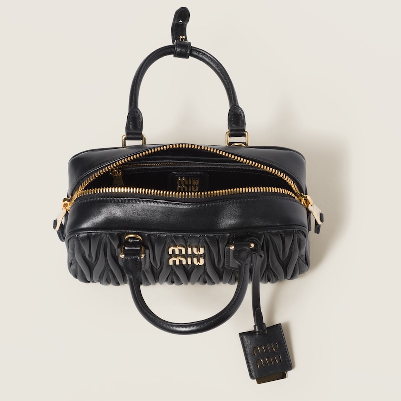 Miu Miu Arcadie matelassé nappa leather bag Black