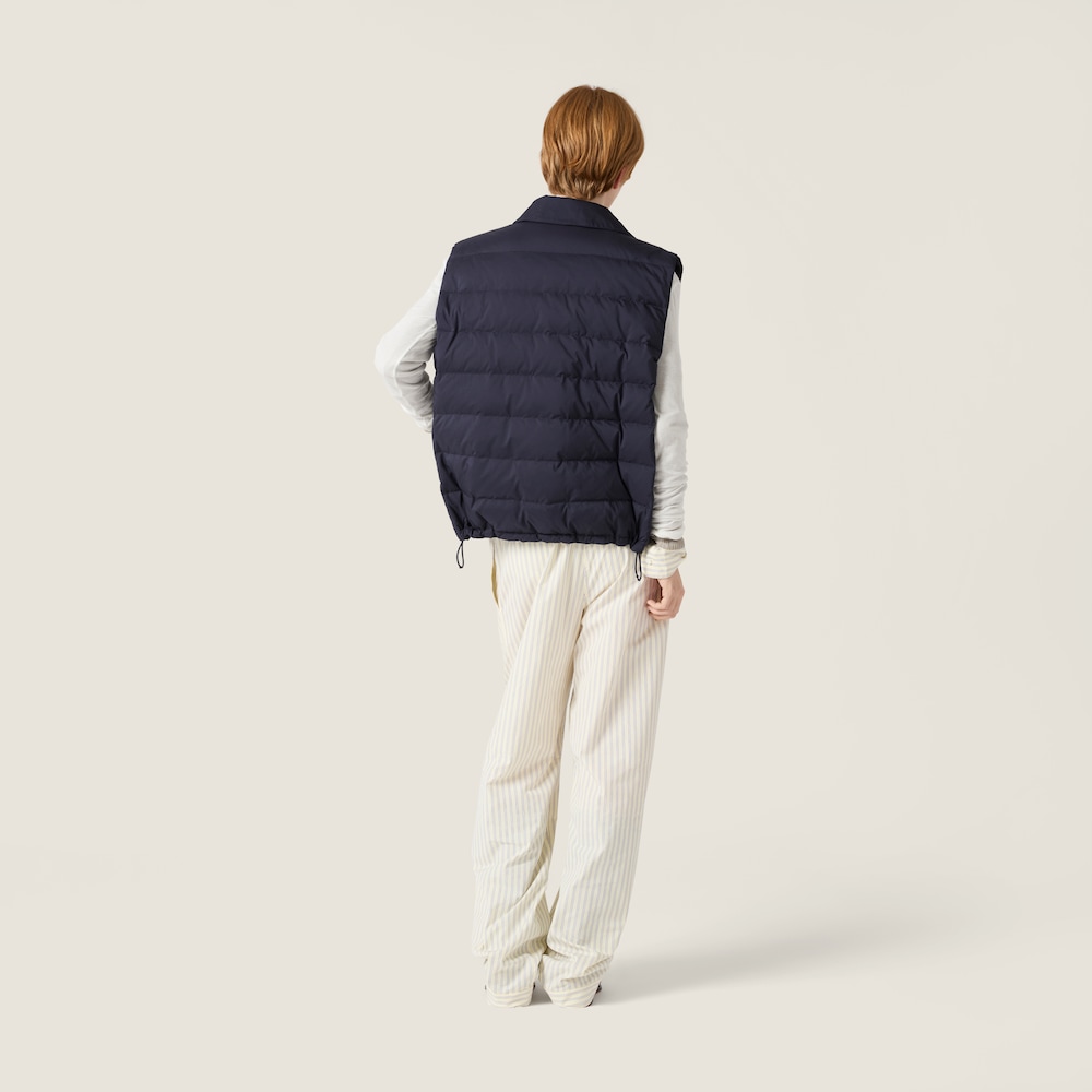 Miu Miu Technical pongé down vest Navy