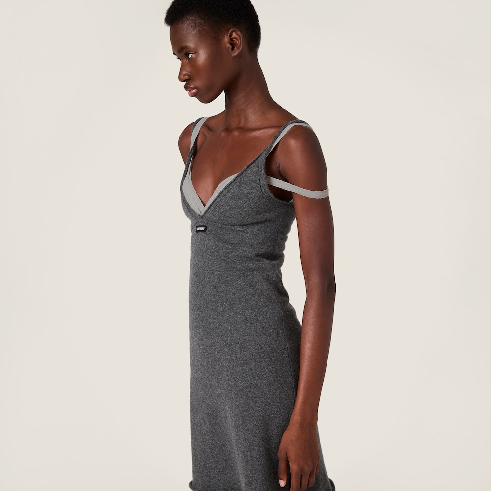 Miu Miu Cashmere tank dress Slate Gray