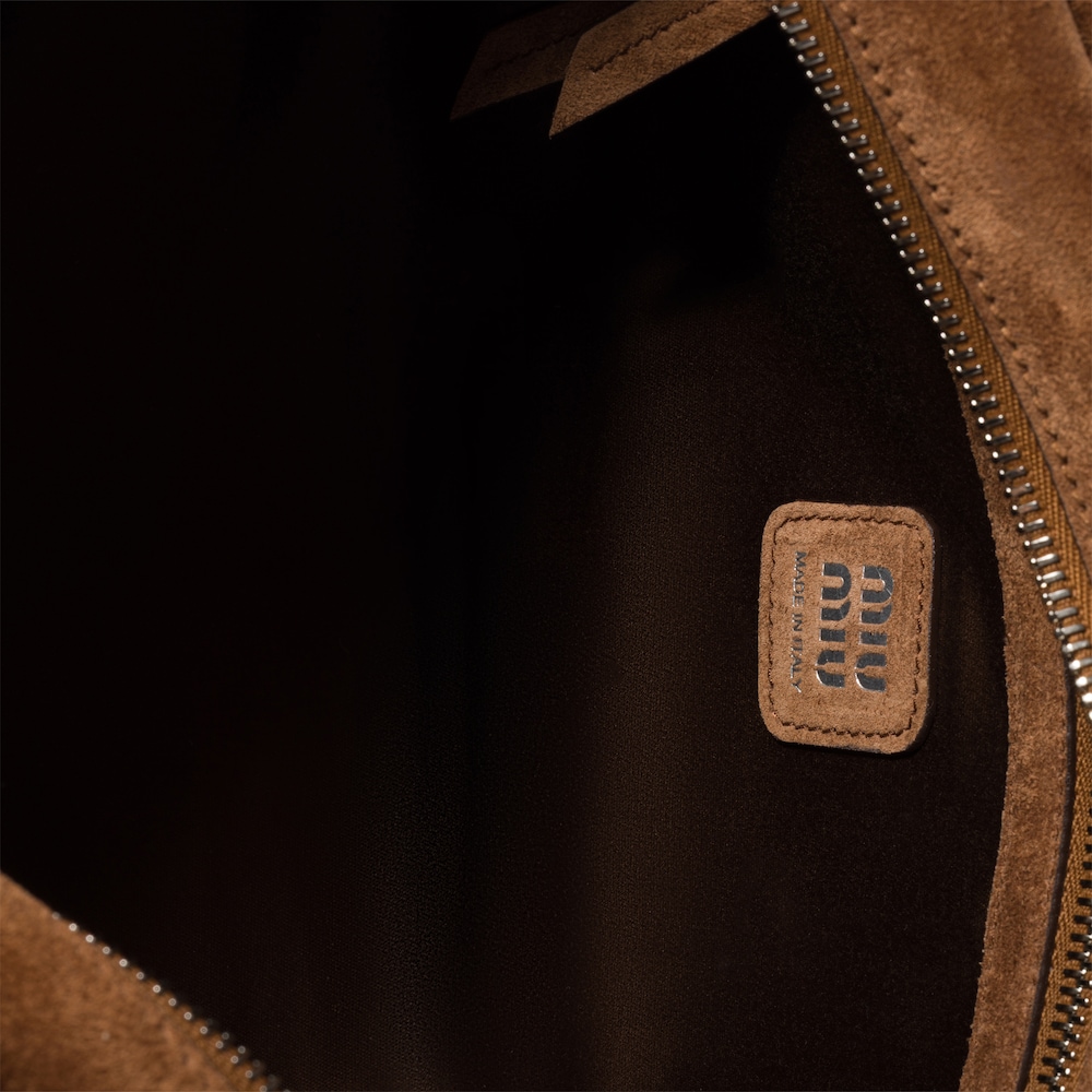 Miu Miu Utilitaire suede shoulder bag Cocoa Brown