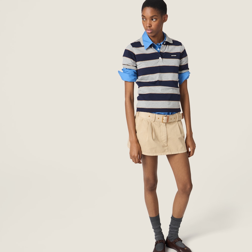 Miu Miu Old gabardine miniskirt Beige