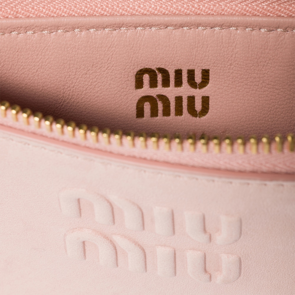 Miu Miu Nappa leather envelope card holder Peach