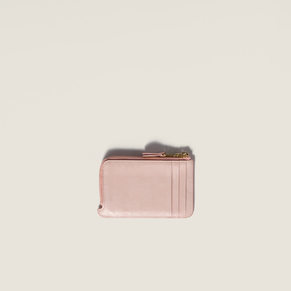 Miu Miu Nappa leather envelope card holder Peach