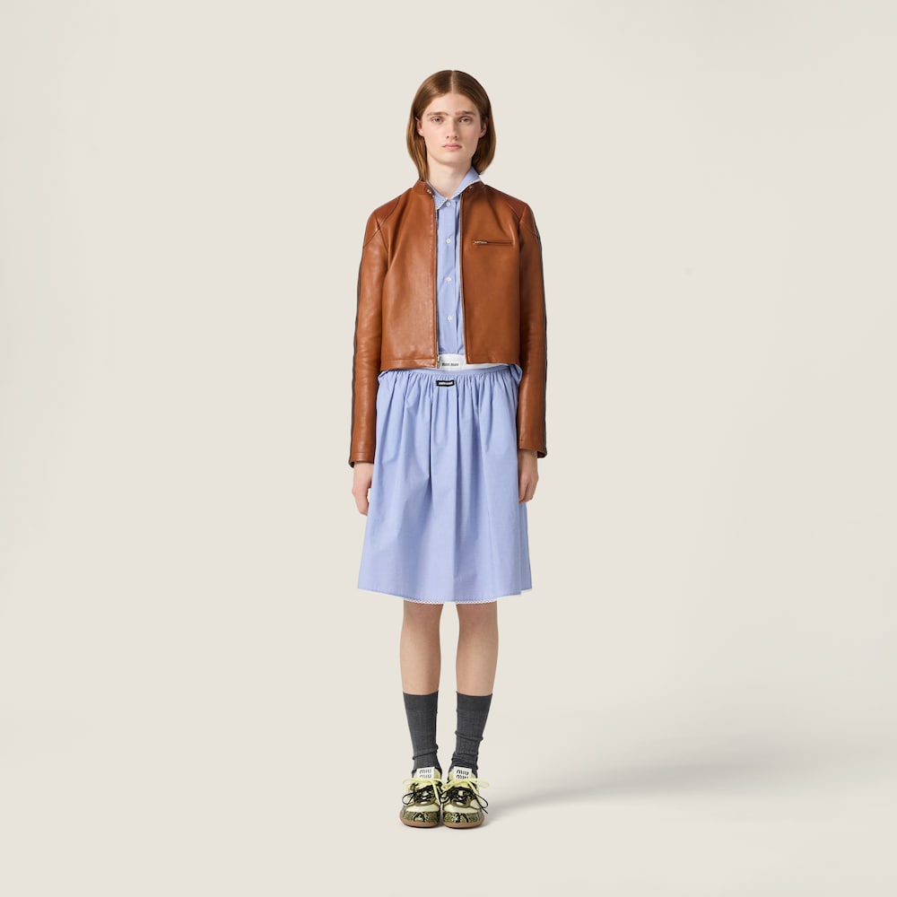 Miu Miu Nappa leather jacket Brandy