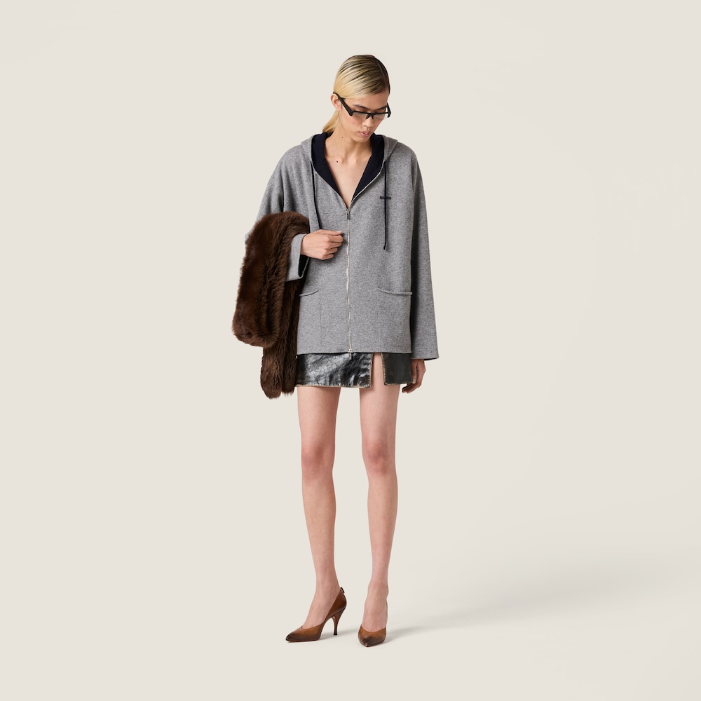 Miu Miu Leather miniskirt Black