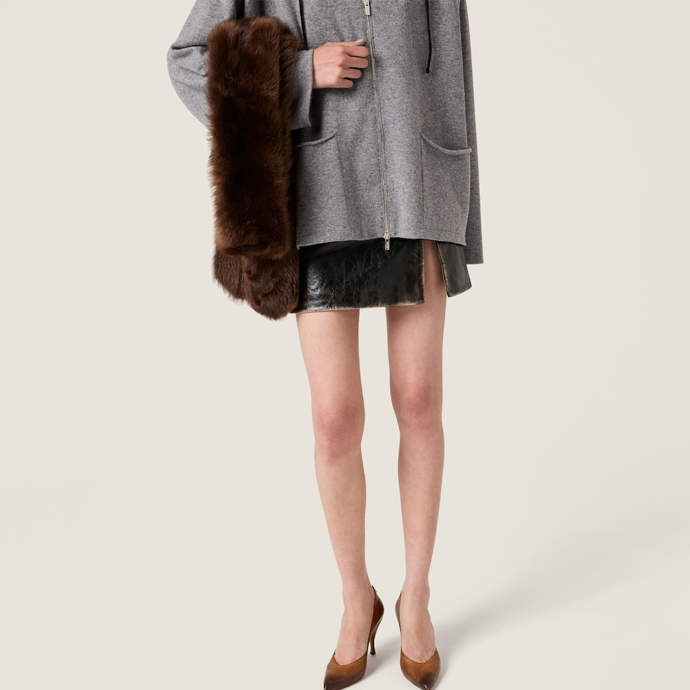 Miu Miu Leather miniskirt Black