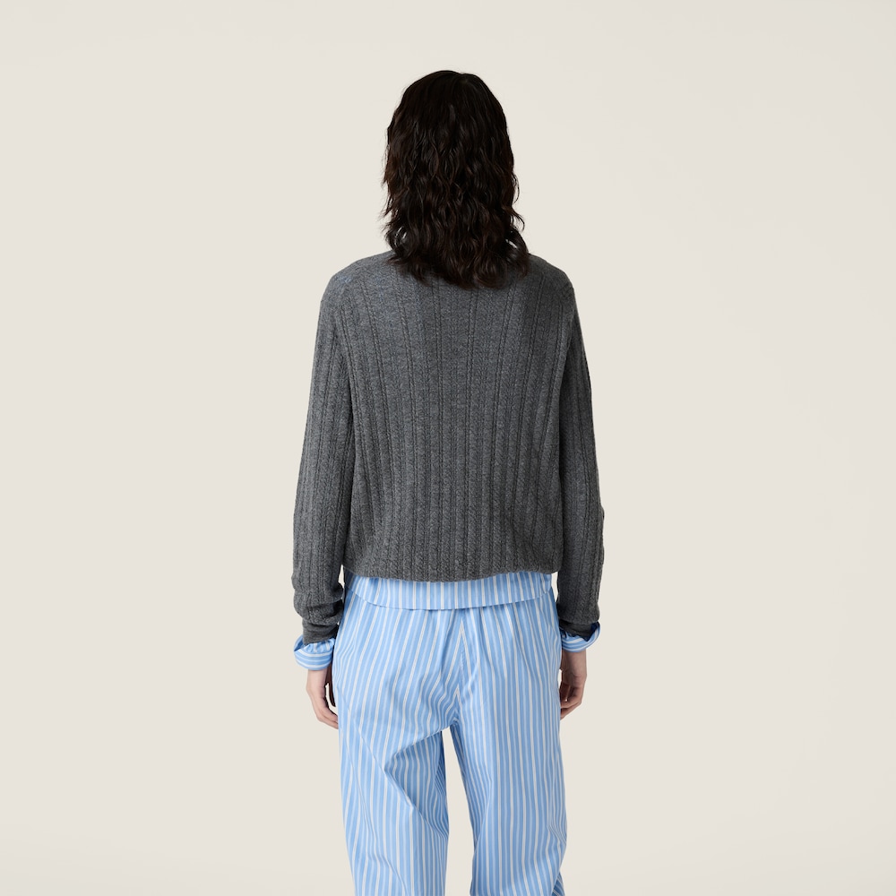 Miu Miu Cashmere polo sweater Slate Gray