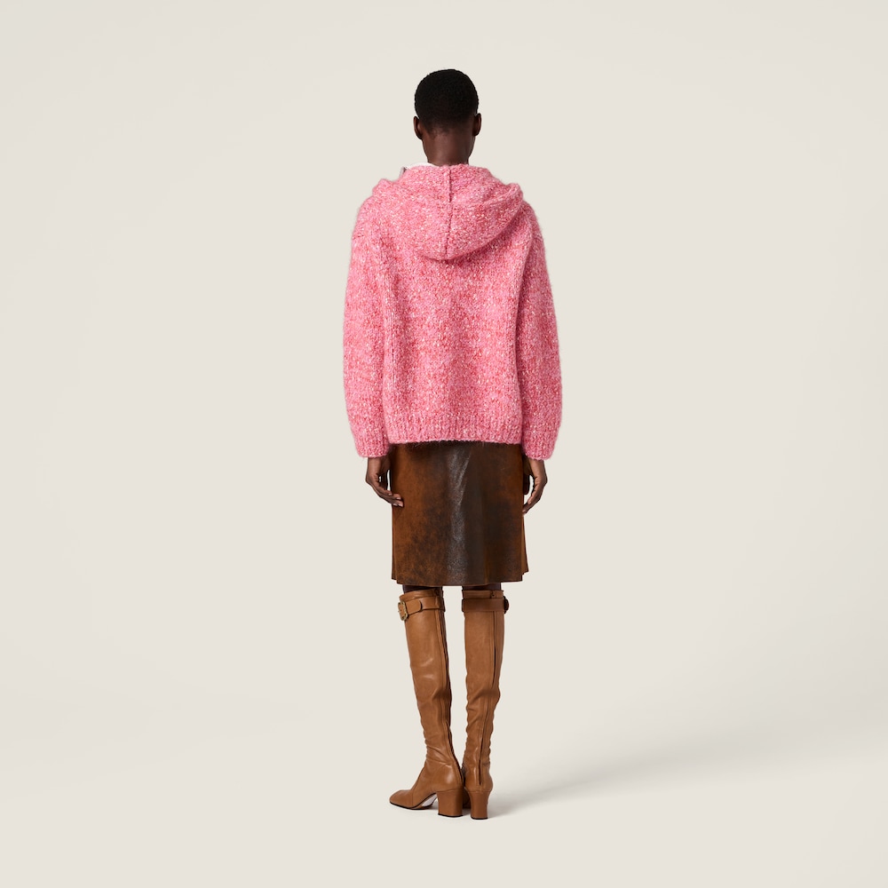Miu Miu Zippered cardigan sweater Pink