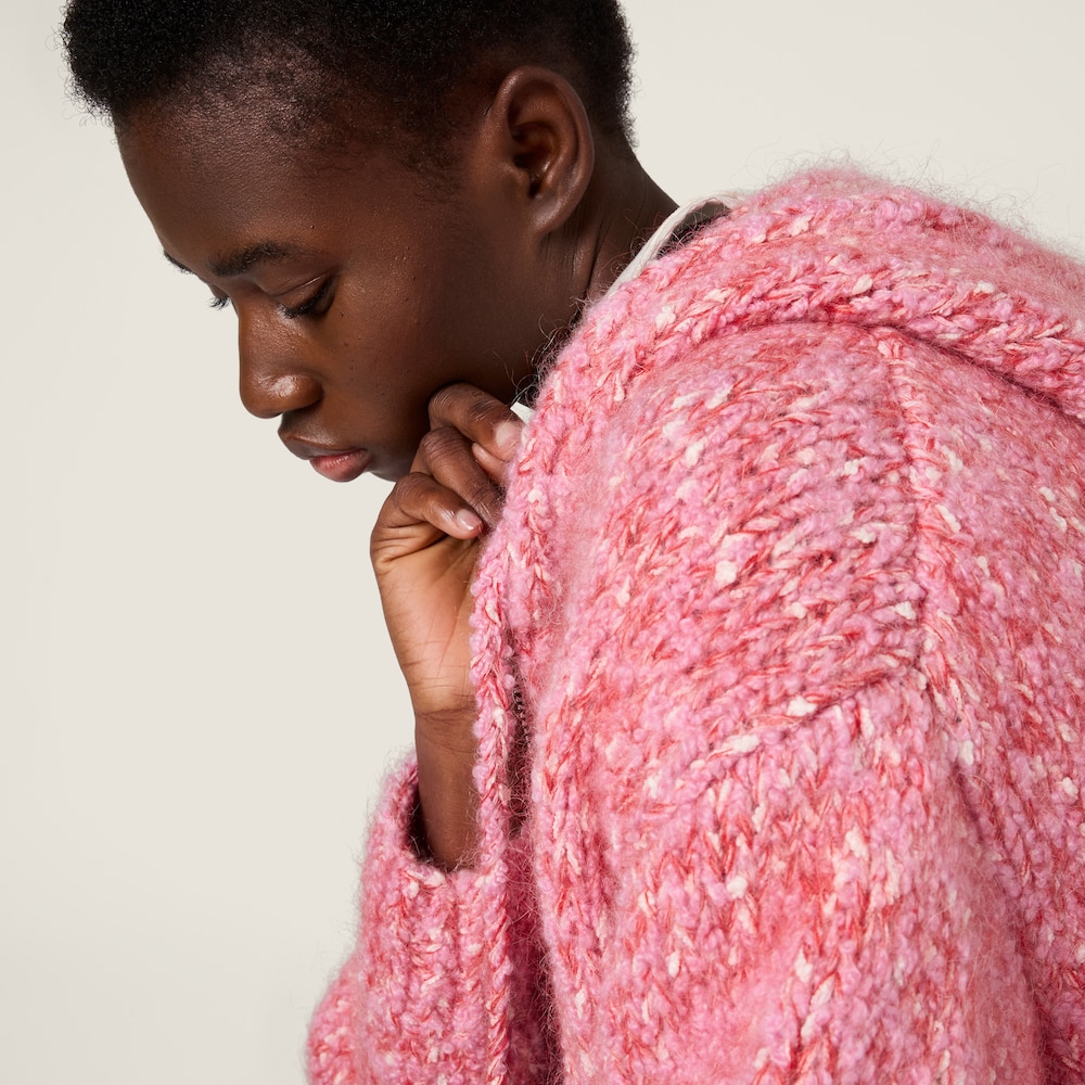 Miu Miu Zippered cardigan sweater Pink