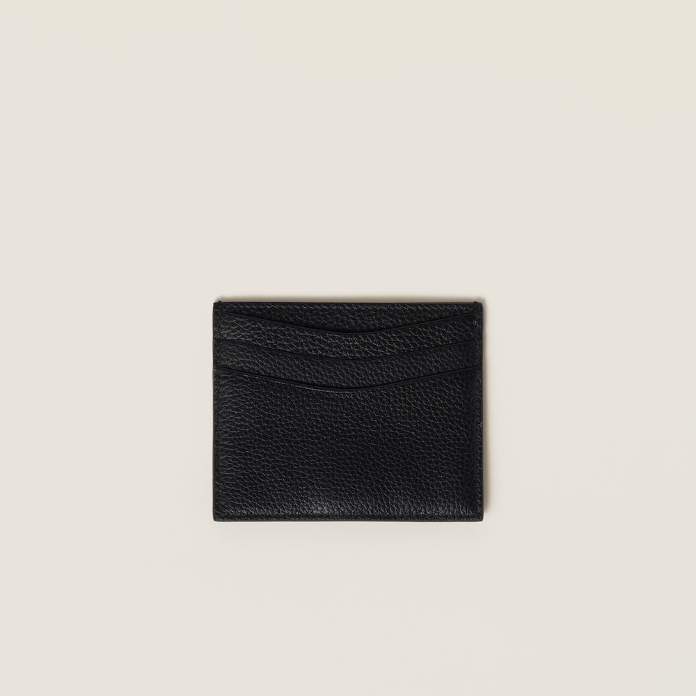 Miu Miu Leather card holder Black