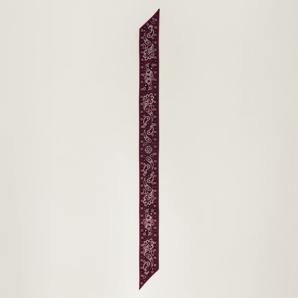 Miu Miu Printed poplin scarf - Amaranth Red/Maize Yellow