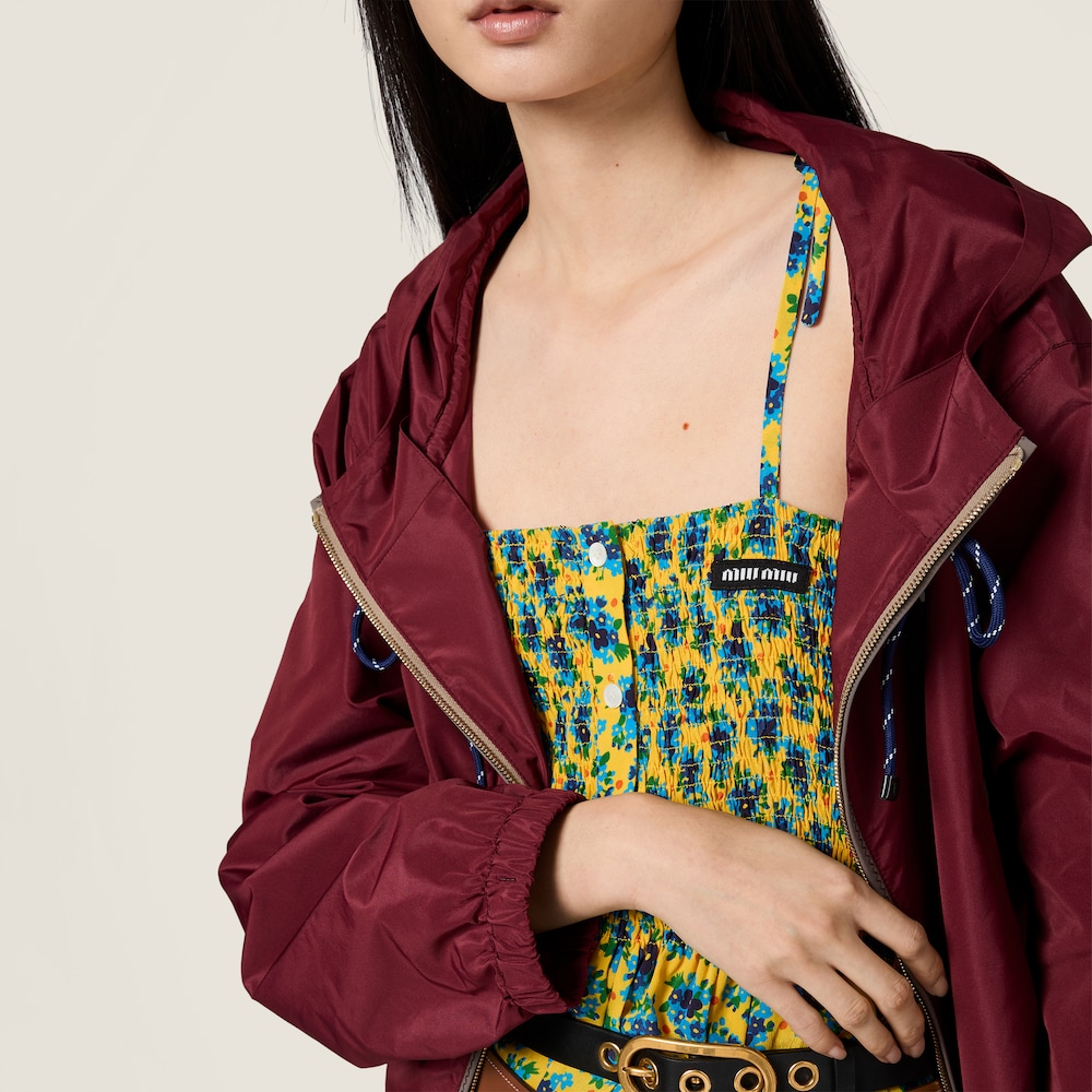 Miu Miu Technical fabric blouson jacket Amaranth Red / Maize Yellow