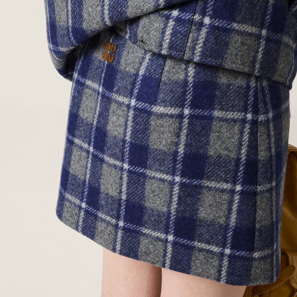 Miu Miu Checked miniskirt Slate / LightBlue