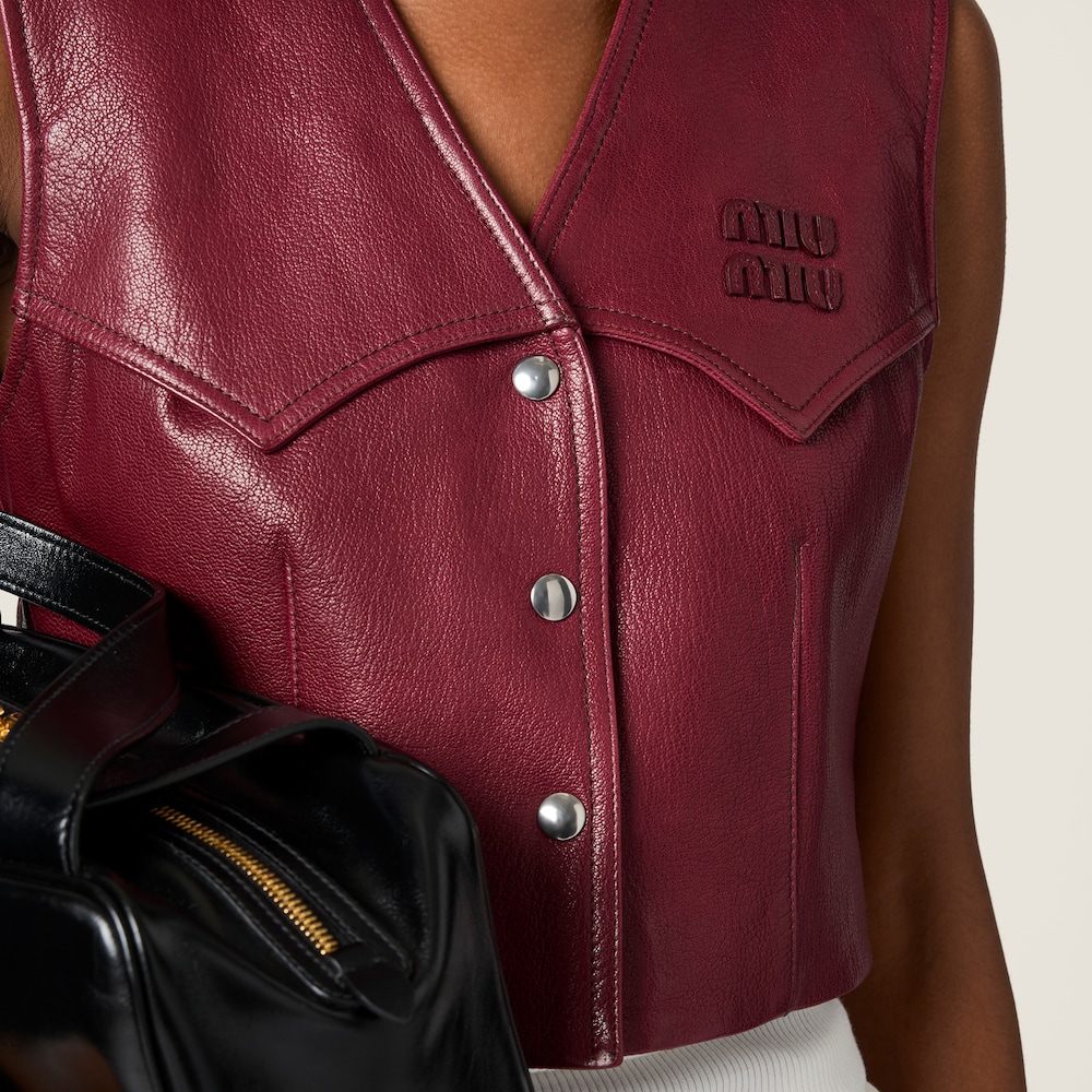 Miu Miu Leather vest Red Currant