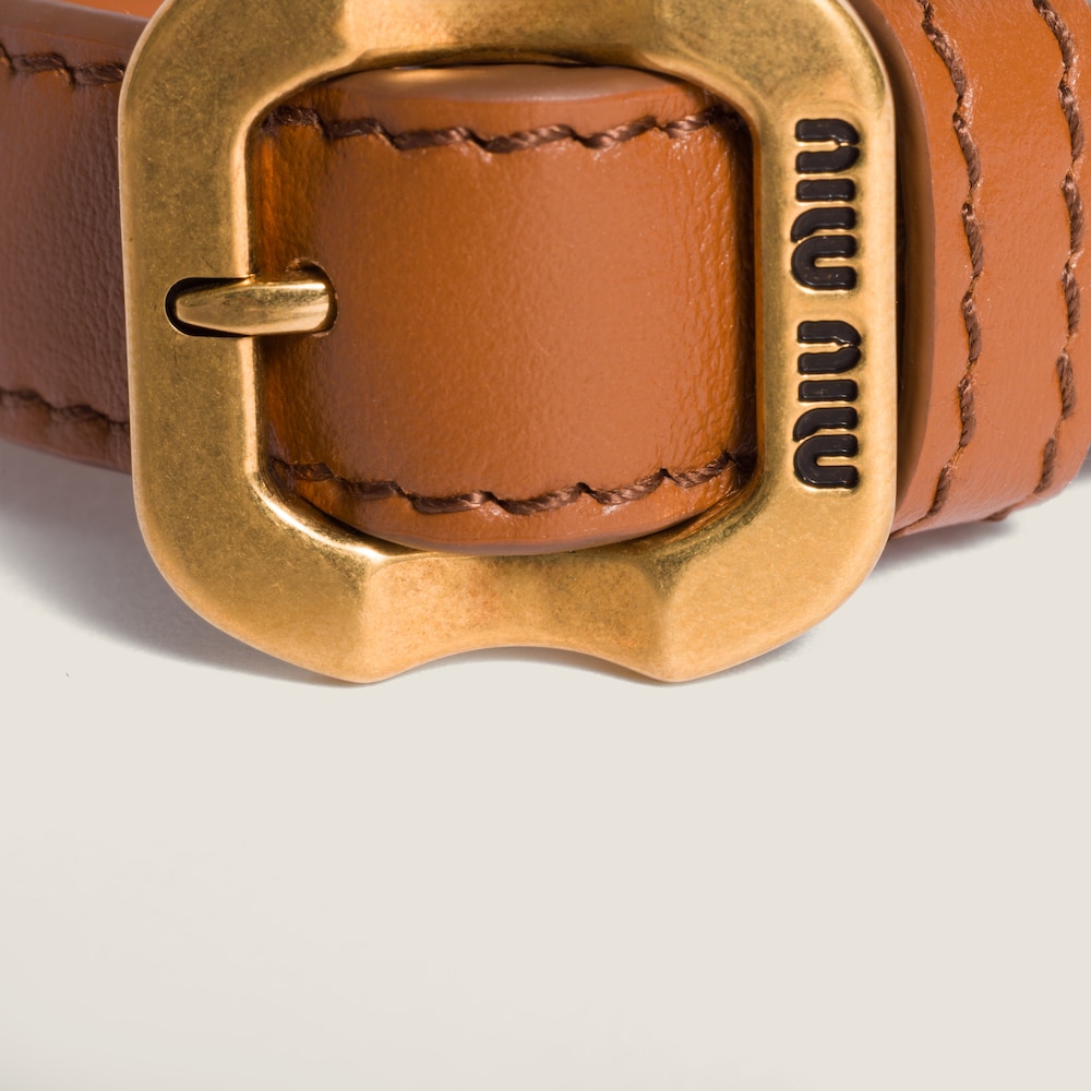 Miu Miu Leather bracelet Cognac