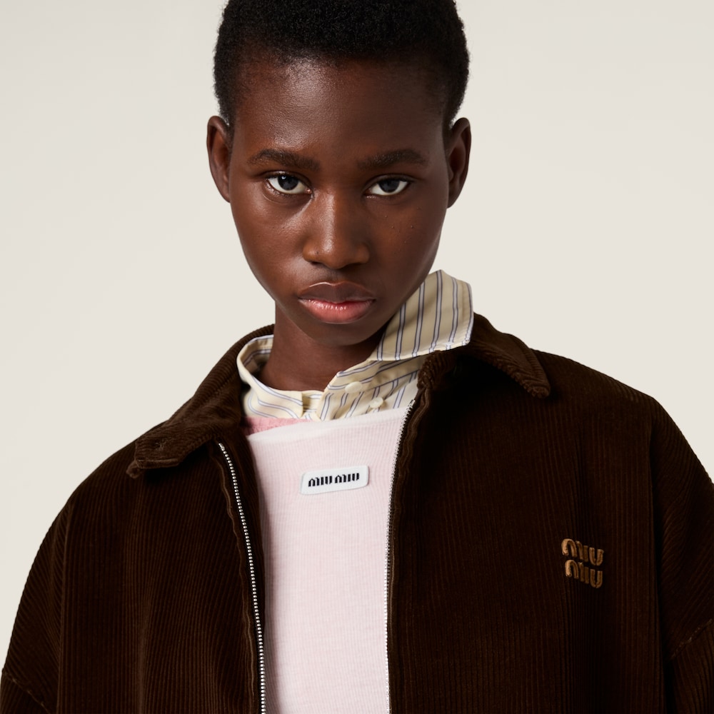 Miu Miu Corduroy blouson jacket Cocoa Brown
