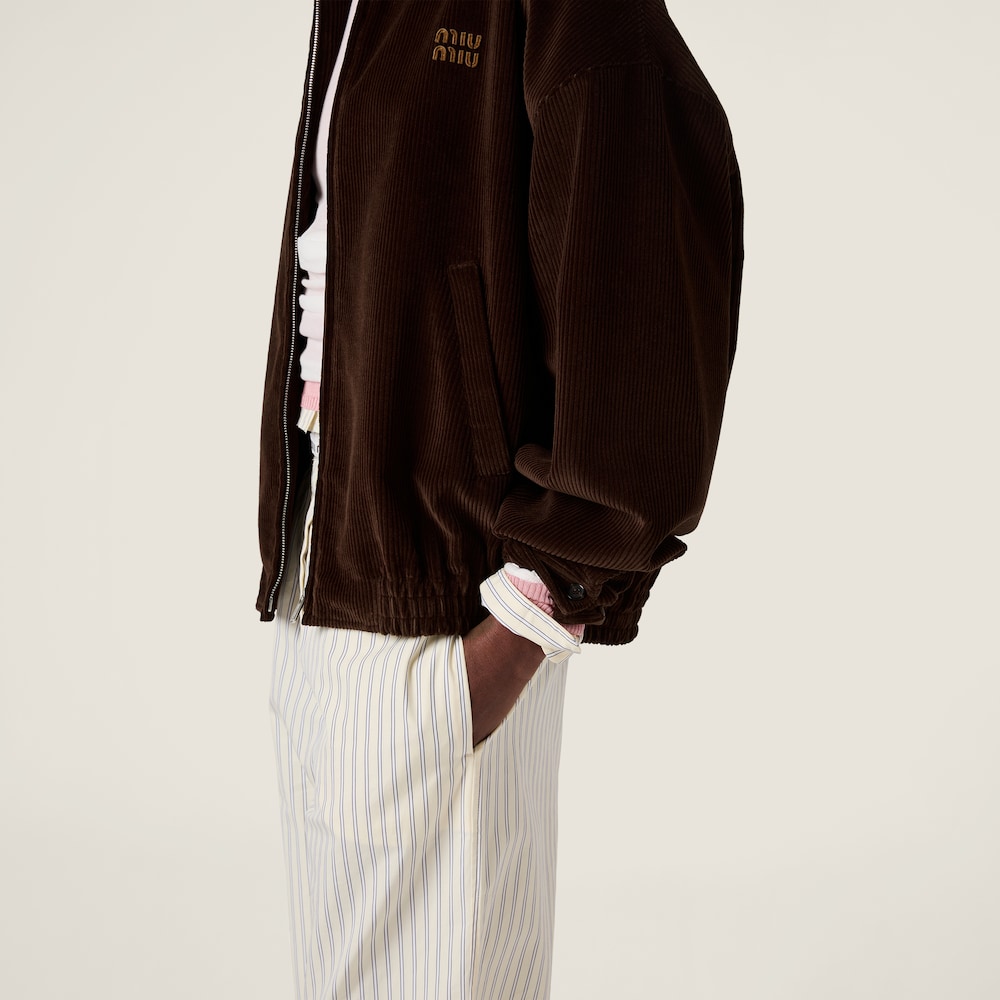Miu Miu Corduroy blouson jacket Cocoa Brown