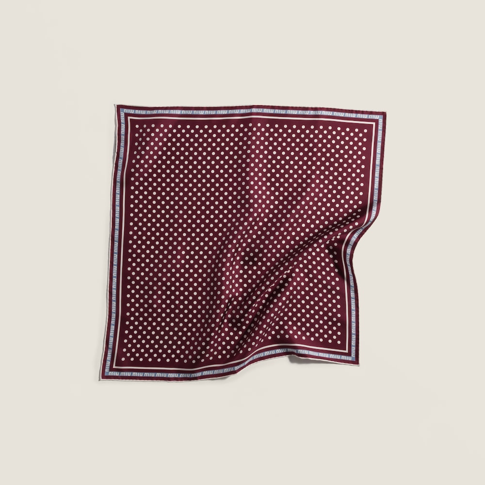Miu Miu Printed twill scarf - Amaranth Red/Cornflower