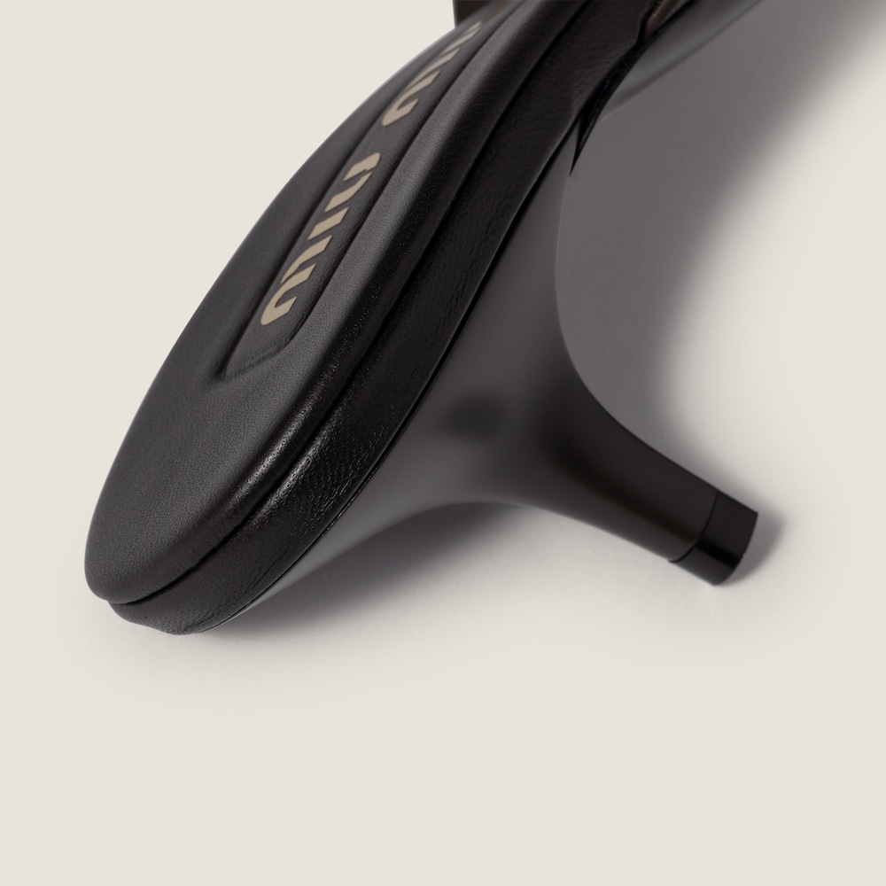 Miu Miu Mesh fabric heeled mules Dark Brown