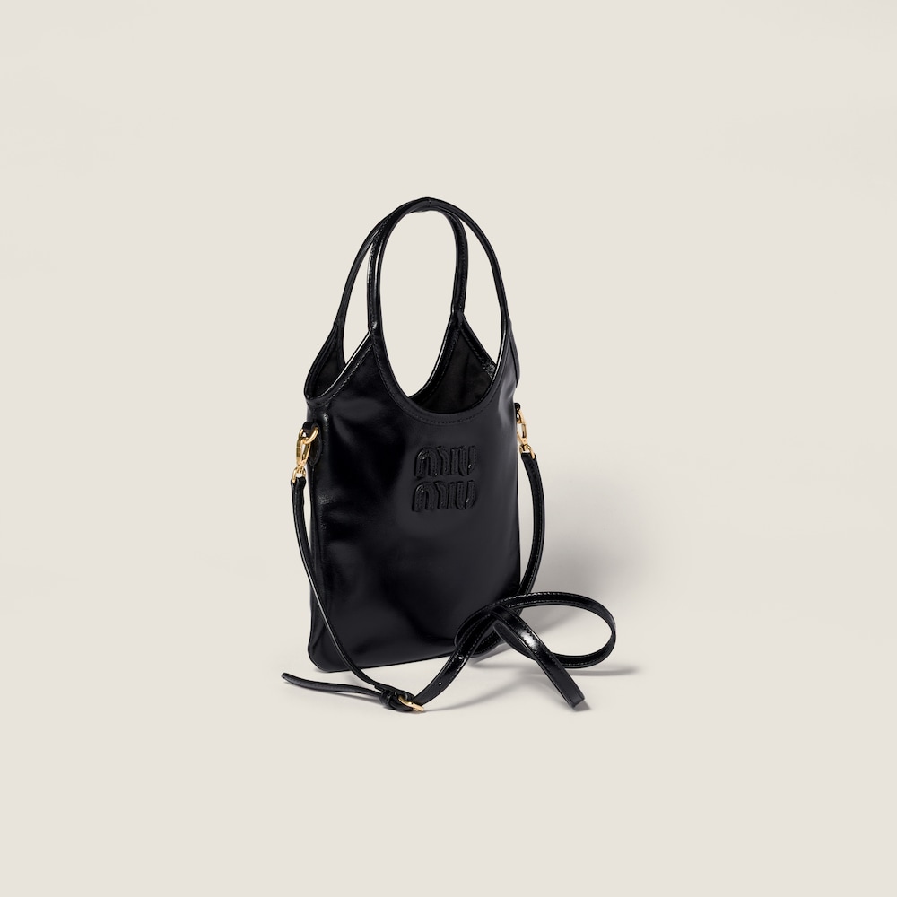 Miu Miu Ivy leather handbag Black