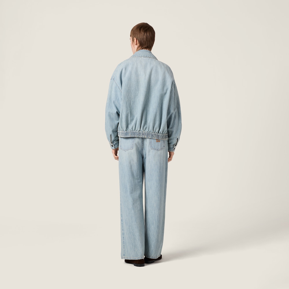 Miu Miu Chambray blouson jacket Light Blue
