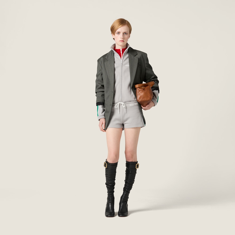 Miu Miu Technical yarn shorts Grey / Green