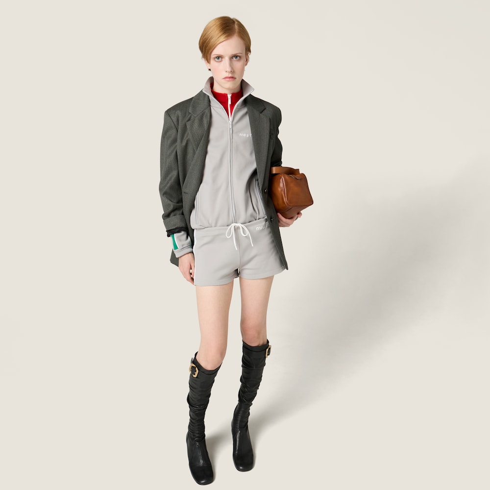 Miu Miu Technical yarn shorts Grey / Green