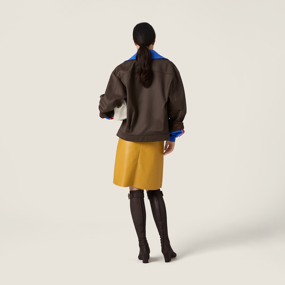 Miu Miu Cover fabric blouson jacket Cocoa Brown