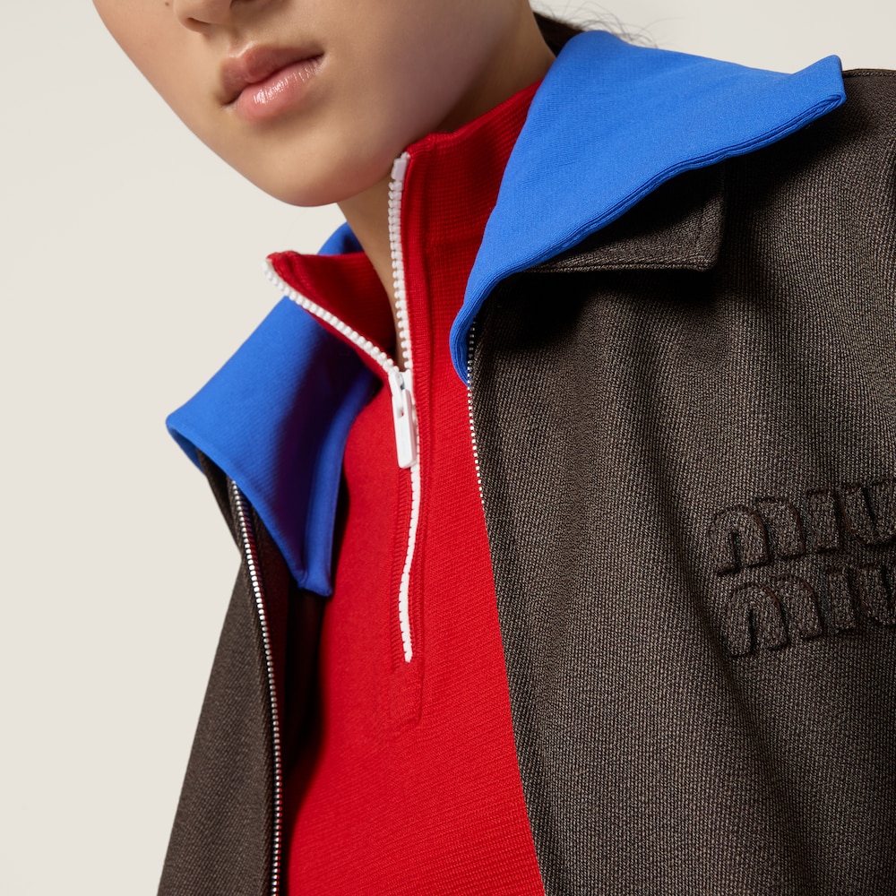 Miu Miu Cover fabric blouson jacket Cocoa Brown