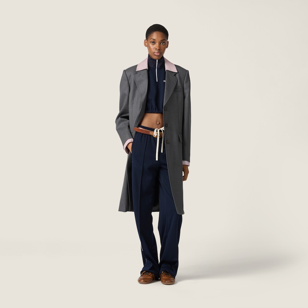 Miu Miu Technical jersey pants Navy