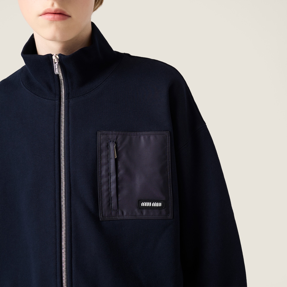 Miu Miu Zippered fleece jacket Navy