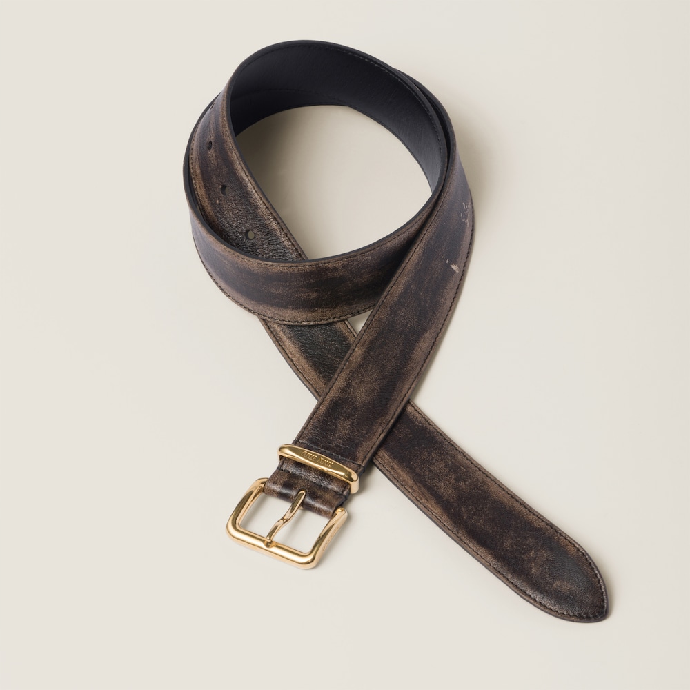 Miu Miu Nappa leather belt - Coffee