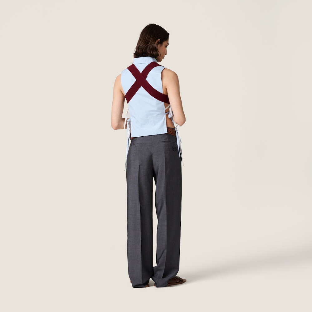 Miu Miu Cashmere knit vest Amaranth Red / Maize Yellow