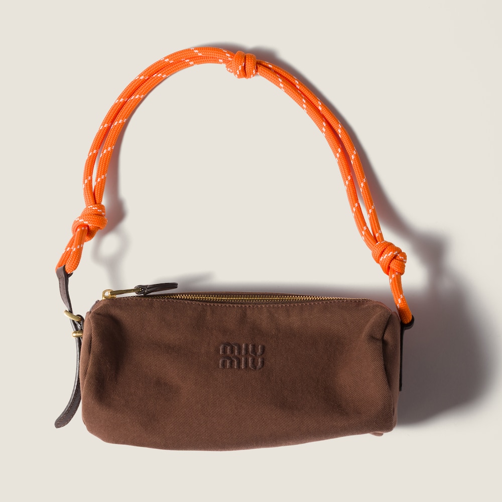 Miu Miu Gabardine pouch - Cocoa Brown/Orange