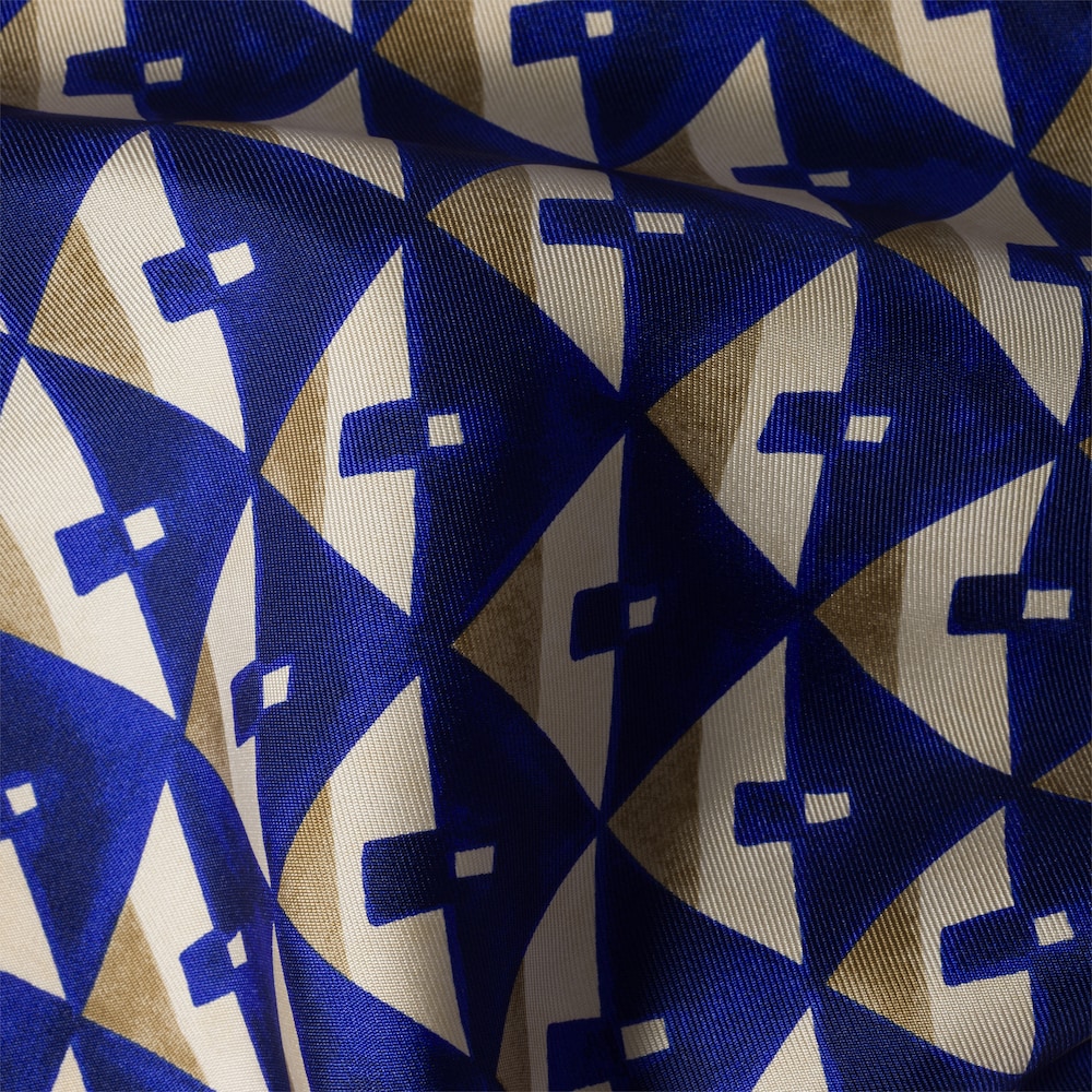 Miu Miu Printed silk scarf - Tobacco/Ink