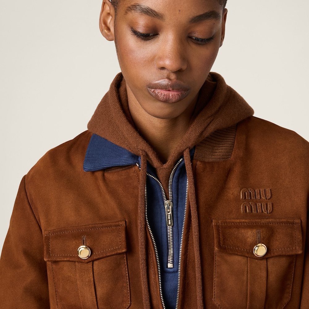 Miu Miu Waxed suede jacket Brandy