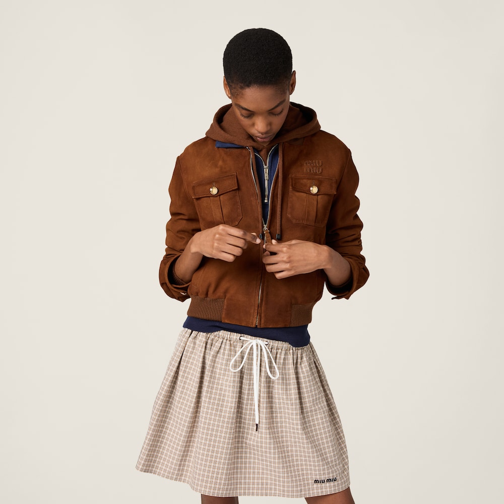 Miu Miu Waxed suede jacket Brandy