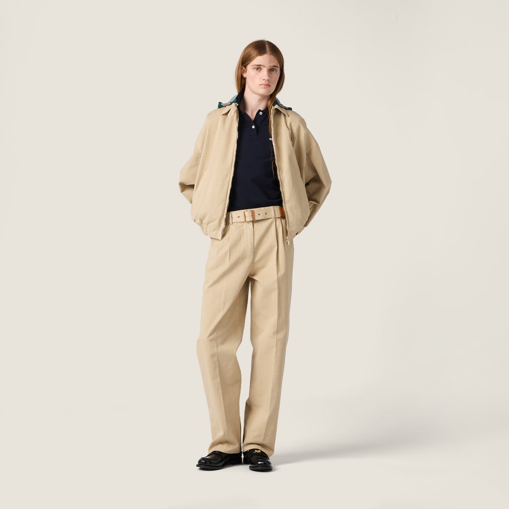 Miu Miu Old gabardine blouson jacket Beige