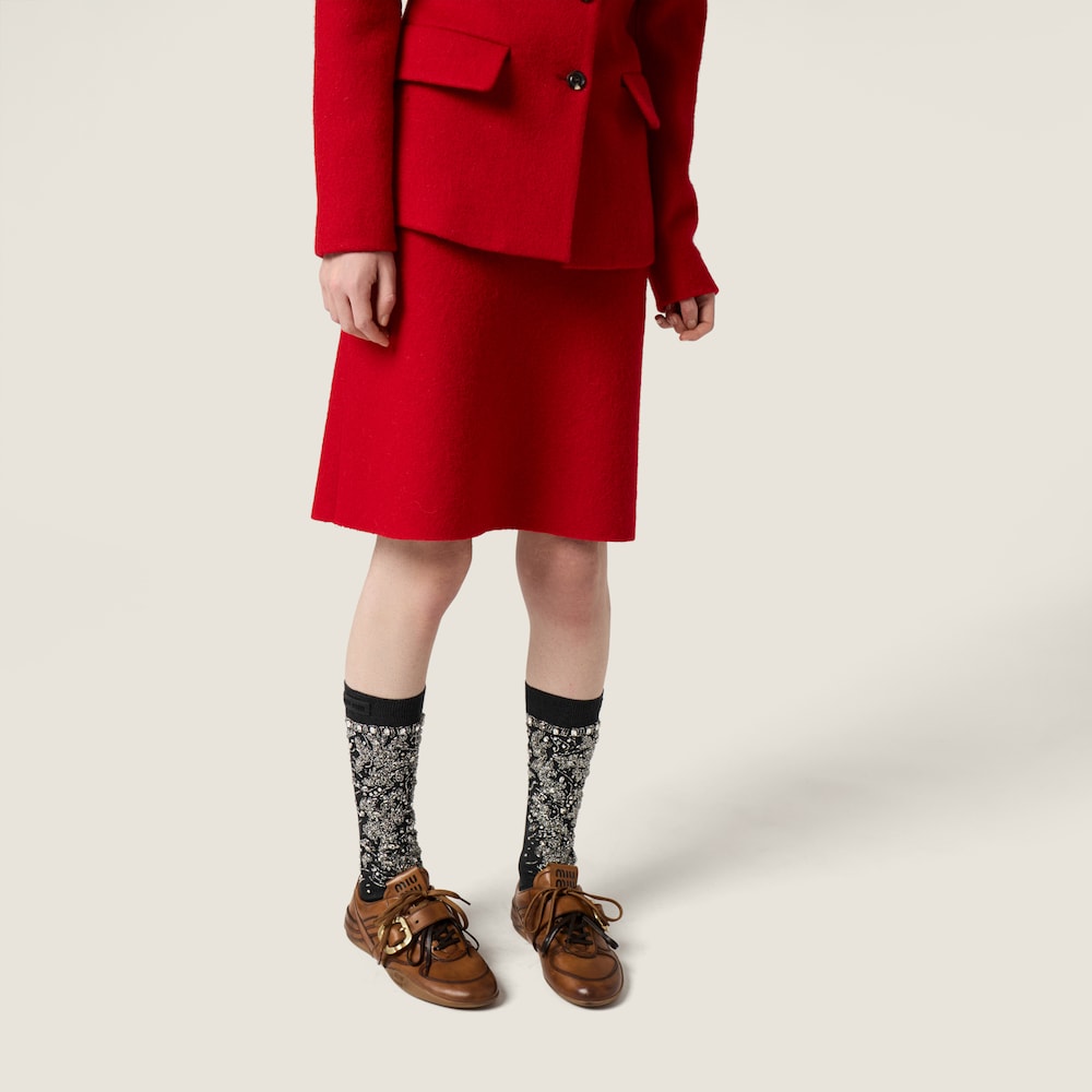 Miu Miu Gymnasium leather sneakers with buckle Cognac