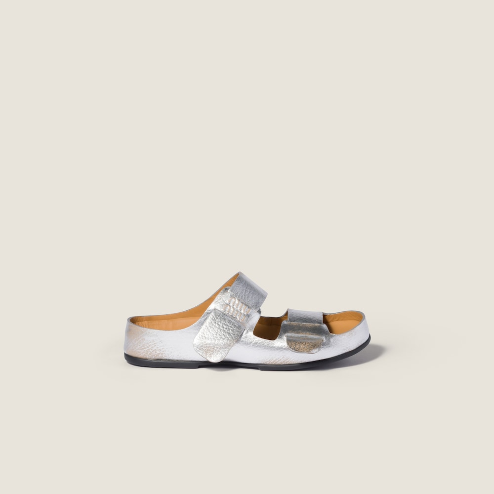 Miu Miu Bleached leather sandals Silver