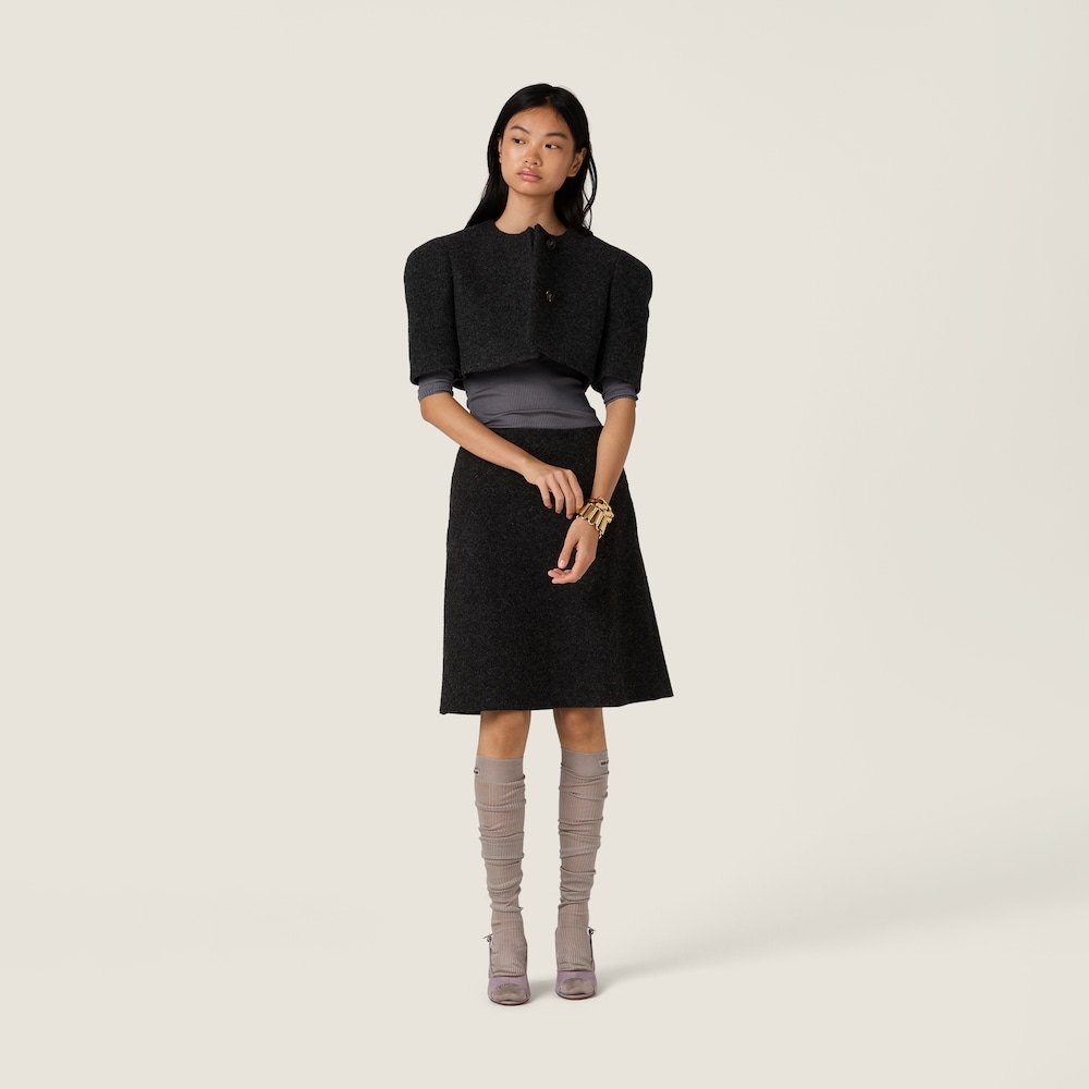 Miu Miu Light Shetland wool bolero jacket Anthracite Gray