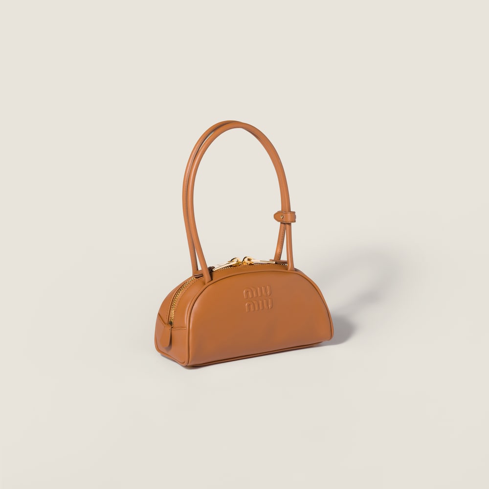 Miu Miu Beau leather bag Cognac